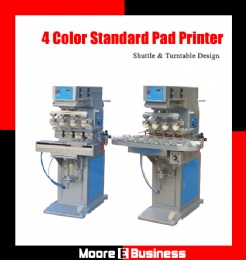 4 Color Shuttle and Turntable Design Pad Printer Printing Machine